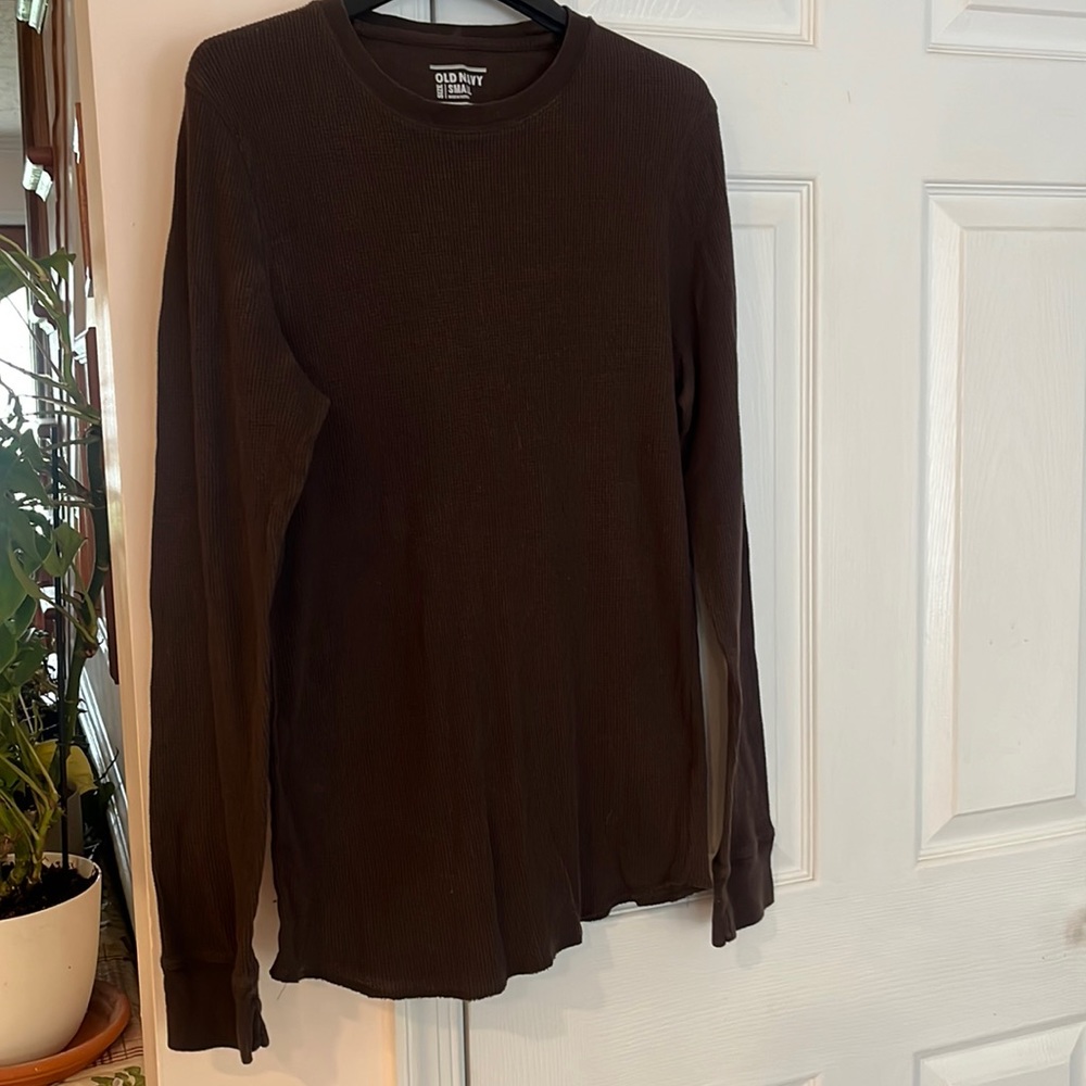 Brand new never worn small dark brown cotton/poly/spandex long underwear top